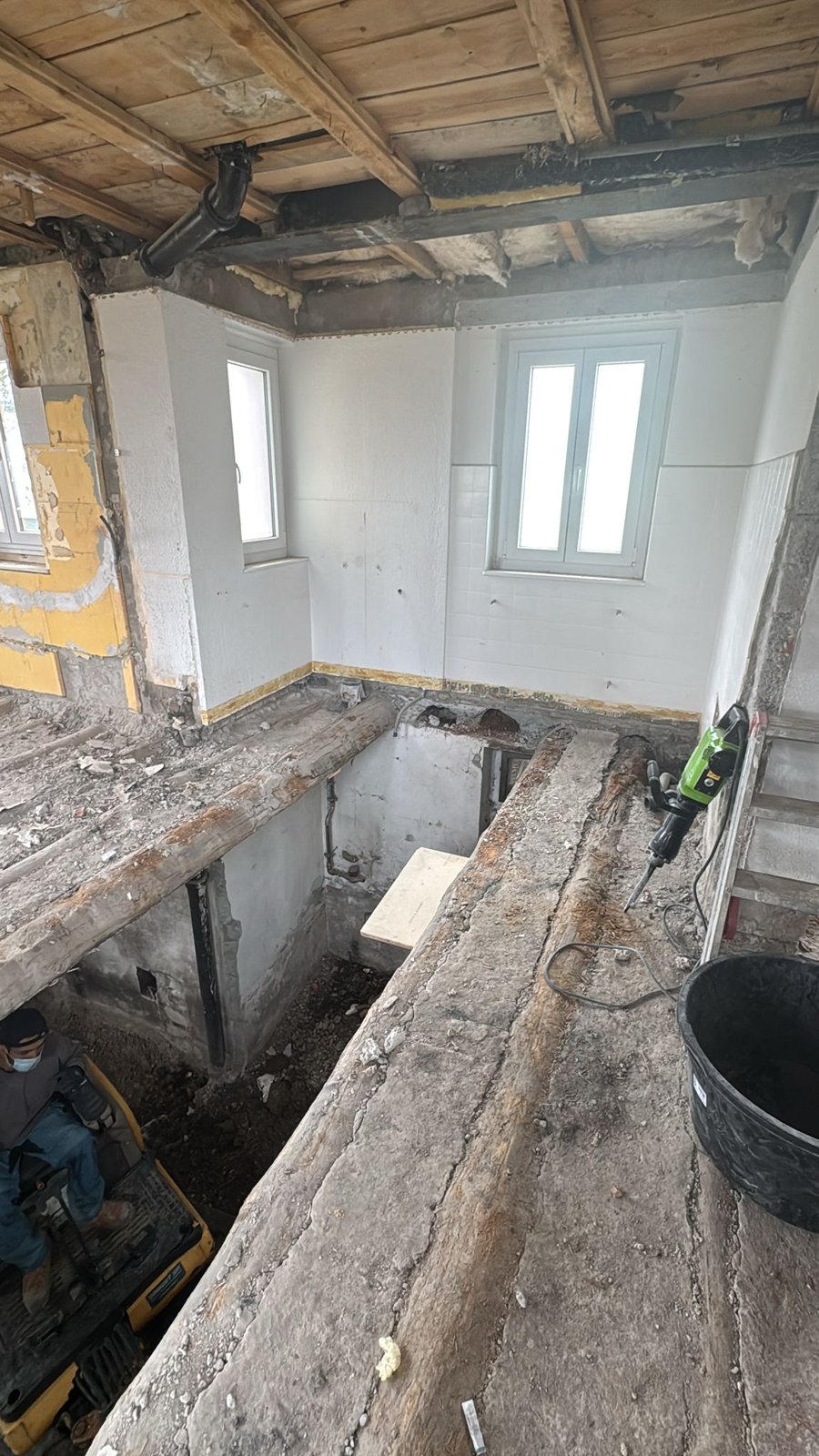 Chantier de l'Immeuble Bella Tola, travaux intérieurs, mai 2026